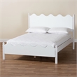 Pemberly Row Malaya Full Platform Bed with Scalloped Edges in White Wood