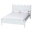 Pemberly Row Malaya Full Platform Bed with Scalloped Edges in White Wood