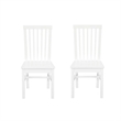 Pemberly Row Slat Back Rubberwood Chairs Set of 2 in White Lacquer