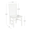 Pemberly Row Slat Back Rubberwood Chairs Set of 2 in White Lacquer