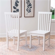 Pemberly Row Slat Back Rubberwood Chairs Set of 2 in White Lacquer