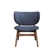 Pemberly Row 2-Piece Upholstered Lounge Chairs in Blue Velvet and Walnut