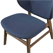 Pemberly Row 2-Piece Upholstered Lounge Chairs in Blue Velvet and Walnut