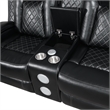 Pemberly Row 2-Piece Reclining Sofa & Console Loveseat in Black Faux Leather