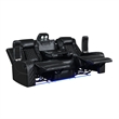 Pemberly Row 2-Piece Reclining Sofa & Console Loveseat in Black Faux Leather