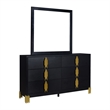 Pemberly Row 2-Piece Wood Dresser and Beveled Mirror Set in Black