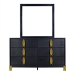 Pemberly Row 2-Piece Wood Dresser and Beveled Mirror Set in Black