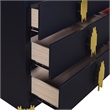 Pemberly Row 2-Piece Wood Dresser and Beveled Mirror Set in Black