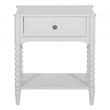 Pemberly Row Spindle Leg Nightstand with Drawer in Antique White Finish