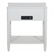 Pemberly Row Spindle Leg Nightstand with Drawer in Antique White Finish