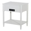 Pemberly Row Spindle Leg Nightstand with Drawer in Antique White Finish