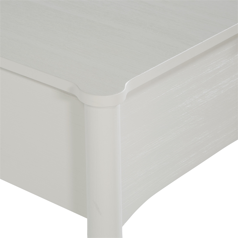 Pemberly Row Spindle Leg Nightstand with Drawer in Antique White Finish