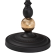 Pemberly Row Javion Round Black Metal Accent Table with Gold Details