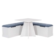 Pemberly Row 3-Piece Storage Nook Set with Bench and Table in White