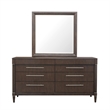 Pemberly Row Asher Park Dresser Mirror Piano Brown Finish