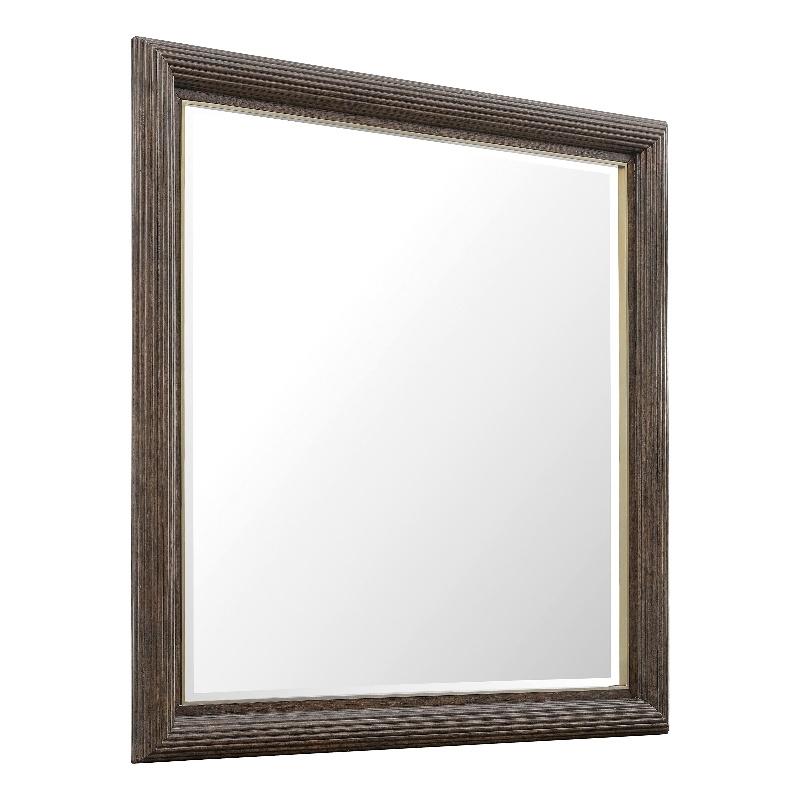 Pemberly Row Asher Park Dresser Mirror Piano Brown Finish