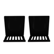 Pemberly Row Set of 2 High Back Counter Stools in Black Rubberwood