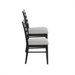 Pemberly Row Set of 2 Slat Back Maple Wood Dining Chairs in Black