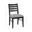 Pemberly Row Set of 2 Slat Back Maple Wood Dining Chairs in Black