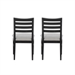 Pemberly Row Set of 2 Slat Back Maple Wood Dining Chairs in Black