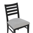 Pemberly Row Set of 2 Slat Back Maple Wood Dining Chairs in Black