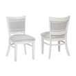 Pemberly Row Set of 2 Upholstered Dining Chairs in White Maple
