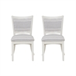 Pemberly Row Set of 2 Upholstered Dining Chairs in White Maple