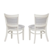 Pemberly Row Set of 2 Upholstered Dining Chairs in White Maple