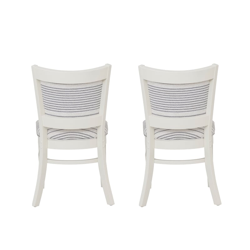 Pemberly Row Set of 2 Upholstered Dining Chairs in White Maple