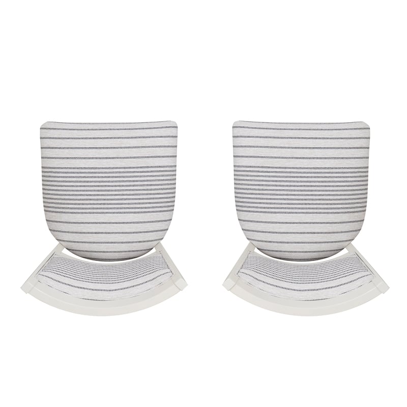 Pemberly Row Set of 2 Upholstered Dining Chairs in White Maple