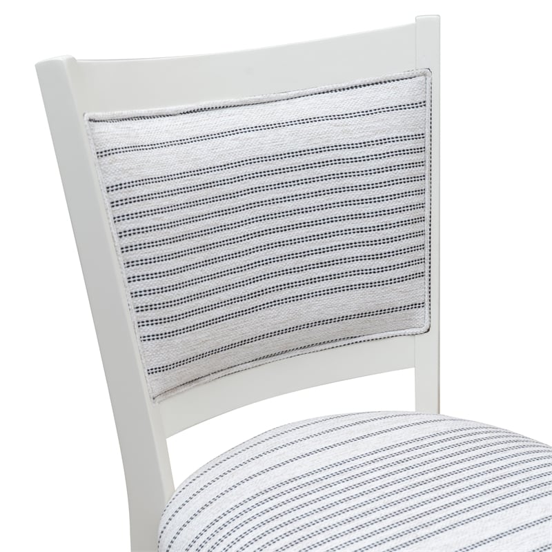 Pemberly Row Set of 2 Upholstered Dining Chairs in White Maple