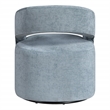 Pemberly Row Swivel Accent Chair with Open Back in Sky Blue Fabric