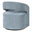 Pemberly Row Swivel Accent Chair with Open Back in Sky Blue Fabric