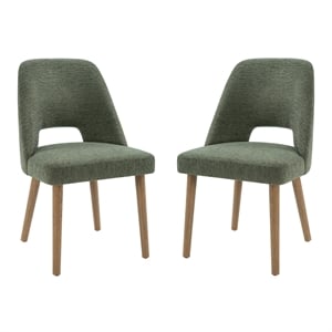 Pemberly Row 2 Dining Chairs in Pine Fabric with Medium Oak Legs