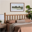 Pemberly Row Queen Bamboo Motif Headboard in Oak Brown Wood Panel