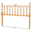 Pemberly Row Queen Bamboo Motif Headboard in Oak Brown Wood Panel