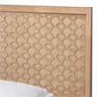 Pemberly Row Twin Platform Bed with Geometric Headboard Overlay in Oak Brown