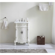 Pemberly Row Solid Wood Bathroom Vanity with Quartz Top in Antique White
