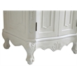 Pemberly Row Solid Wood Bathroom Vanity with Quartz Top in Antique White