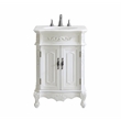 Pemberly Row Solid Wood Bathroom Vanity with Quartz Top in Antique White