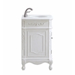 Pemberly Row Solid Wood Bathroom Vanity with Quartz Top in Antique White