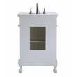 Pemberly Row Solid Wood Bathroom Vanity with Quartz Top in Antique White