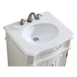 Pemberly Row Solid Wood Bathroom Vanity with Quartz Top in Antique White