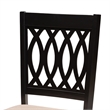 Pemberly Row Florencia Beige Fabric Dining Chair with Espresso Wood Legs