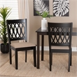 Pemberly Row Florencia Beige Fabric Dining Chair with Espresso Wood Legs