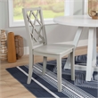 Pemberly Row Side Chair with Lattice Back Design in Light Gray Wood