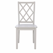 Pemberly Row Side Chair with Lattice Back Design in Light Gray Wood