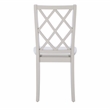 Pemberly Row Side Chair with Lattice Back Design in Light Gray Wood