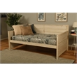 Pemberly Row Marisa Wood Twin Daybed in Weathered White with Mattress