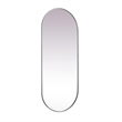 Pemberly Row Oval Pill-Shaped Metal Wall Mirror in Silver Finish 30x72 in